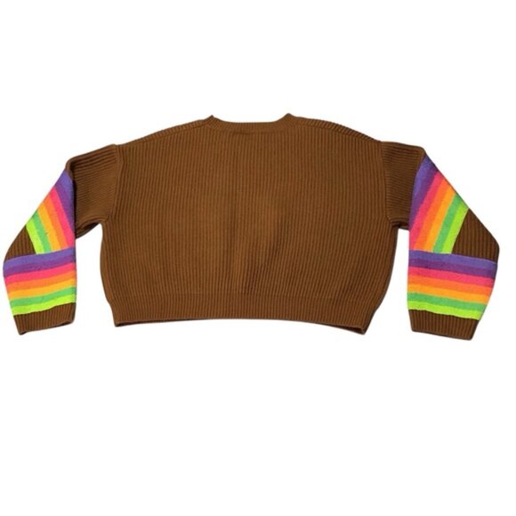QUEEN OF SPARKLES Brown Sweater with Rainbow Sequins - Picture 4 of 12